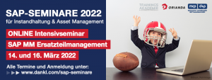 ONLINE Intensivseminar SAP MM Ersatzteilmanagement
