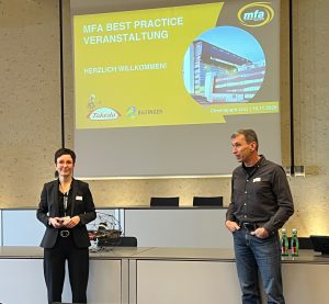 Lydia Höller und Gerhard Cip bei der MFA Best Practice Veranstaltung am Chemiepark Linz, 19.11.2025