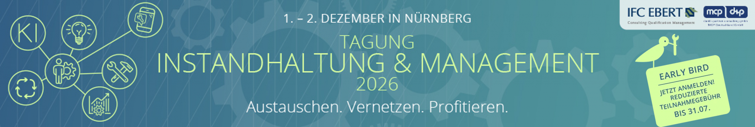 Tagung Instandhaltung & Management am 1./2. Dezember 2026 in Nürnberg