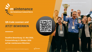 Jetzt zum Maintenance Instandhaltungspreis einreichen